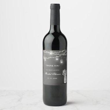 Chalkboard Mason Jar Bridal Shower Wine Label