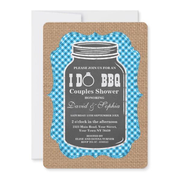 Chalkboard Mason Jar Burlap I DO BBQ
