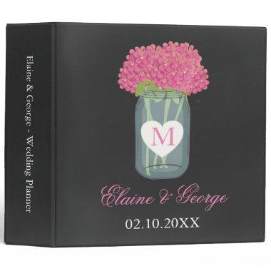 Chalkboard Monogram Mason Jar Wedding Planner Binder