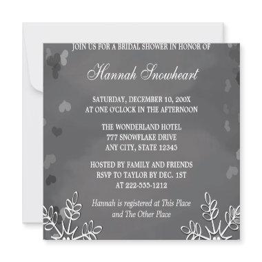 CHALKBOARD SNOWFLAKE  BRIDAL SHOWER RSVP CARD