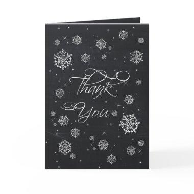 Chalkboard snowflakes Bridal Shower Thank You Invitations