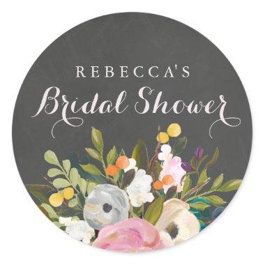 Chalkboard Spring Floral Bridal Shower Sticker