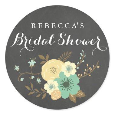 Chalkboard Spring Foliage Bridal Shower Sticker
