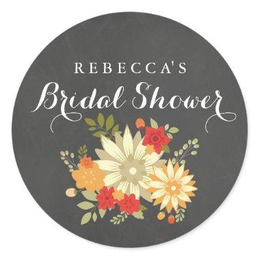 Chalkboard Spring Foliage Bridal Shower Sticker