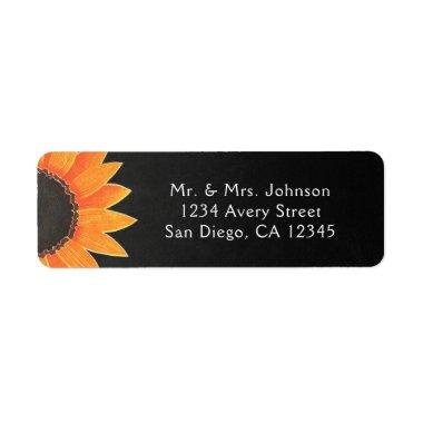 Chalkboard Sunflower Rustic Country Bridal Shower Label