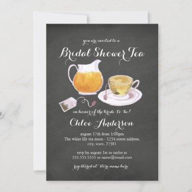 Chalkboard Teacup Bridal Shower Tea Party Invite