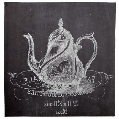 Chalkboard teapot Alice in Wonderland tea party Cloth Napkin