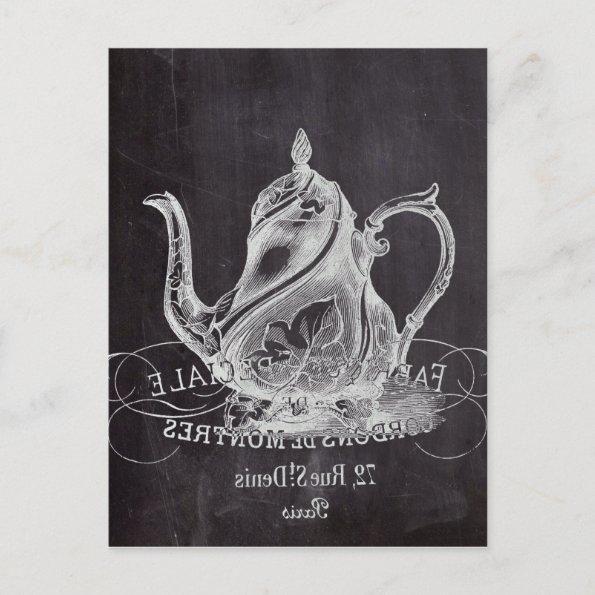 Chalkboard teapot Alice in Wonderland tea party PostInvitations