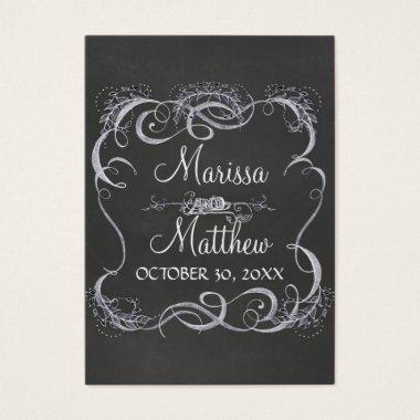 Chalkboard Typographic Leaf Swirl Rustic Wedding