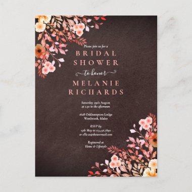 Chalkboard Wildflowers Floral Bridal Shower Announcement PostInvitations