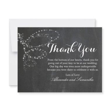 Chalkboard Winter Snowflake Thank You Invitations