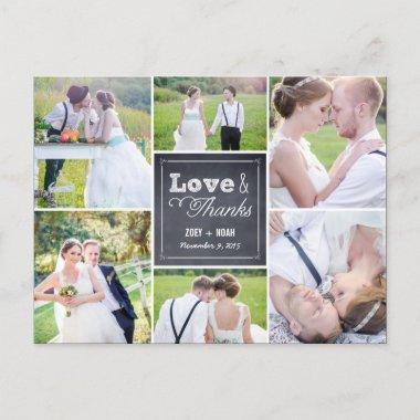 Chalked Collage Wedding Thank You Invitations