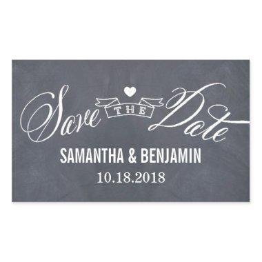 Chalked Frame Save The Date Sticker
