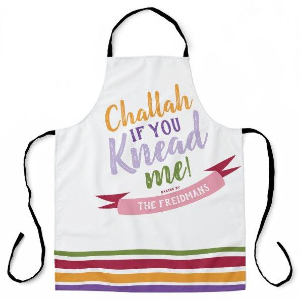 Challah if you Knead me Colorful Floral Quirky Adu Apron