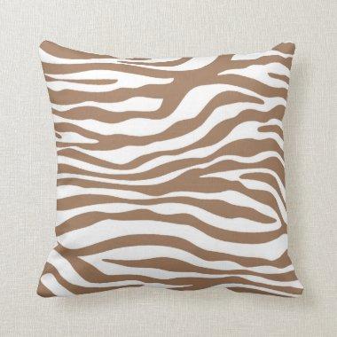 Chamoisee Zebra Animal Print Throw Pillow