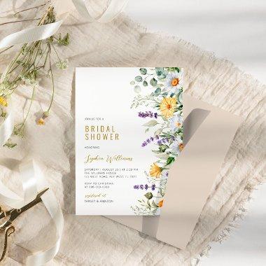 Chamomile & Eucalyptus Wildflowers Bridal Shower Invitations