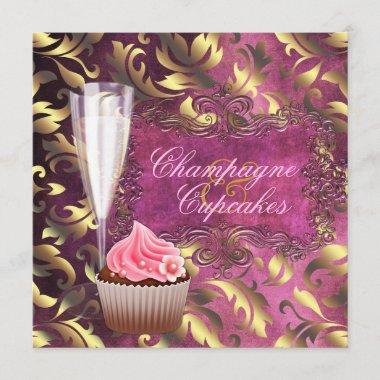 Champagne and Cupcakes Bridal Shower Invitations