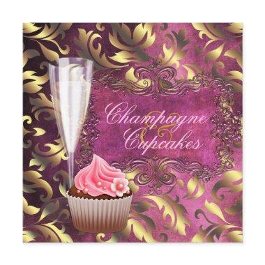 Champagne and Cupcakes Bridal Shower Invitations