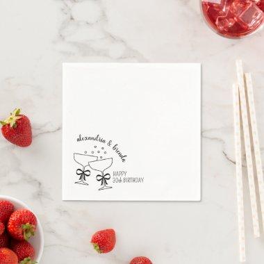 Champagne Birthday Bows Napkins
