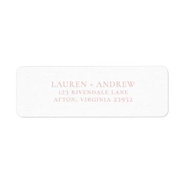 Champagne Blush Pink and White Return Address Label