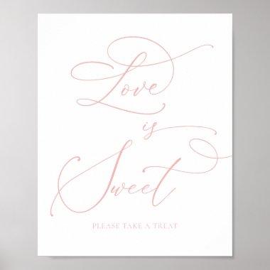 Champagne Blush Pink Love is Sweet Dessert Bar Poster