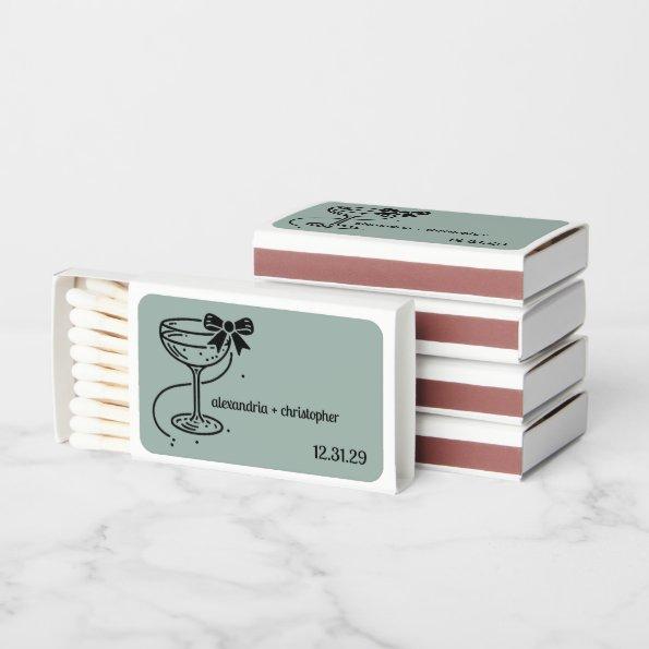 Champagne Bow Matchboxes