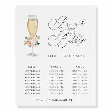 Champagne Bridal Shower Seating Chart Foam Board