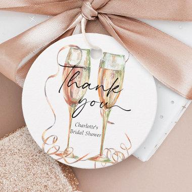 Champagne Bridal Shower Thank You Favor Tags