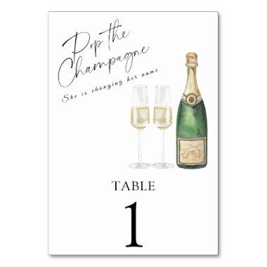 Champagne  - wedding table number