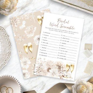 Champagne Bridal Word Scramble Game