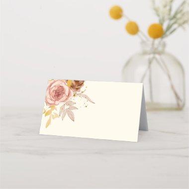 champagne brown roses light pink wedding place Invitations