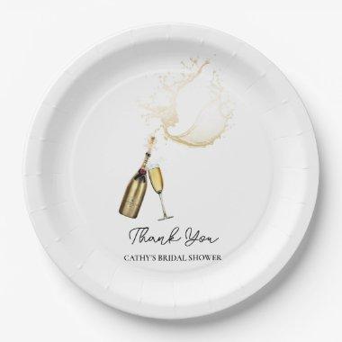 Champagne Brunch and Bubbly Bridal Shower 9" Round Paper Plates