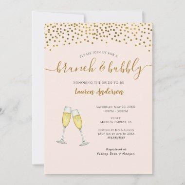 Champagne Brunch and bubbly bridal shower Announcement