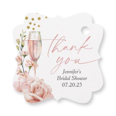 champagne brunch and bubbly bridal shower favor favor tags