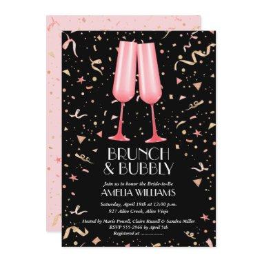 Champagne Brunch and Bubbly Bridal Shower Invites