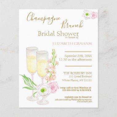 Champagne Brunch Bridal Shower Invitations Budget