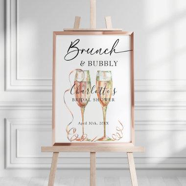 Champagne Brunch & Bubbly Bridal Shower Welcome Poster