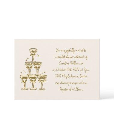 Champagne Coupe Gold Handwritten