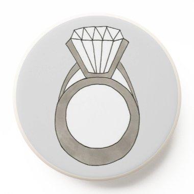 Champagne Diamond Engagement Ring Wedding Bride PopSocket