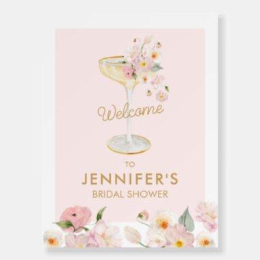 Champagne Floral Bridal Shower Welcome Sign