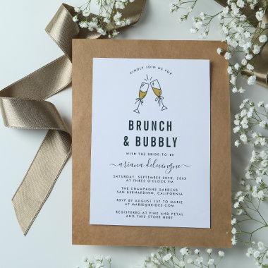 Champagne Flutes Brunch and Bubbly Bridal Shower Invitation PostInvitations