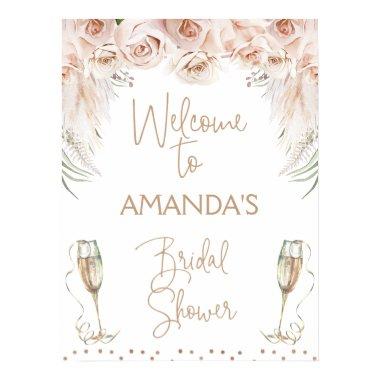 Champagne Glass Boho Brunch  Welcome Poster