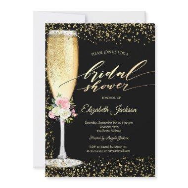 Champagne Glass,Roses,Gold Diamonds