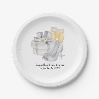 Champagne Glasses Brides Shoes Bridal Shower Paper Plates