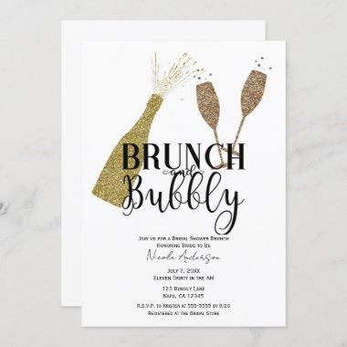 Champagne Glasses Brunch & Bubbly Bridal Shower Invitations