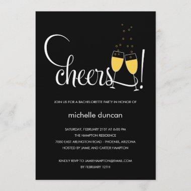 Champagne Glasses Engagement or Bachelorette Party Invitations