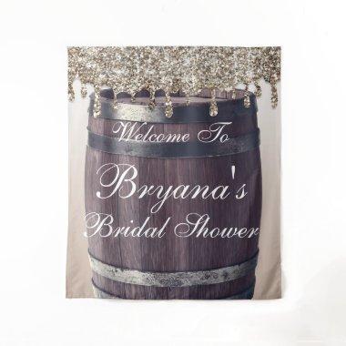 Champagne Glitter Drip Rustic Glam  Tapestry