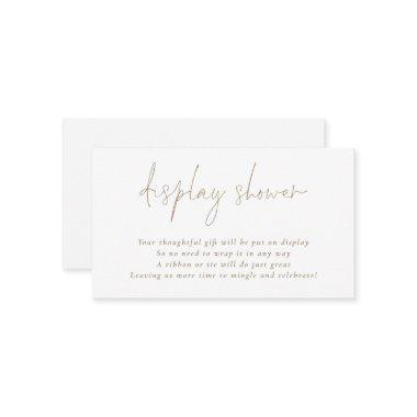 Champagne Gold Script Display Bridal Shower Enclosure Invitations