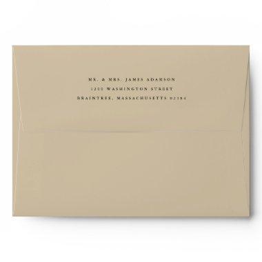 Champagne Gold with Return Address on Back Flap Envelope