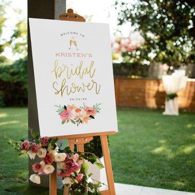 Champagne Heart Gold  Welcome Sign